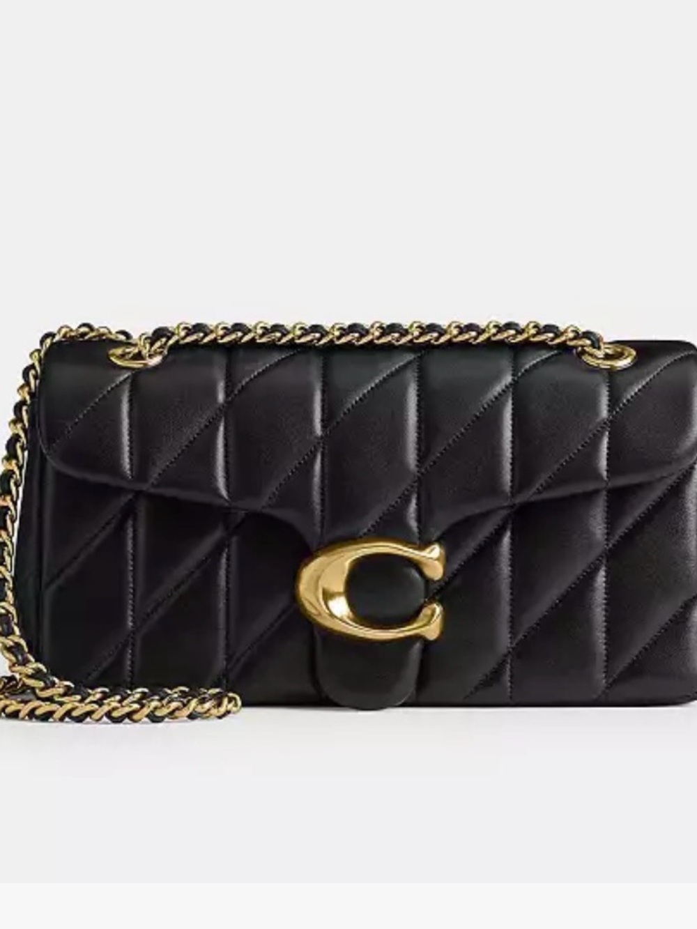 Coach Quilted Tabby 26 Black Leather Shoulder Bag with Gold Hardware - Picture 4 of 14